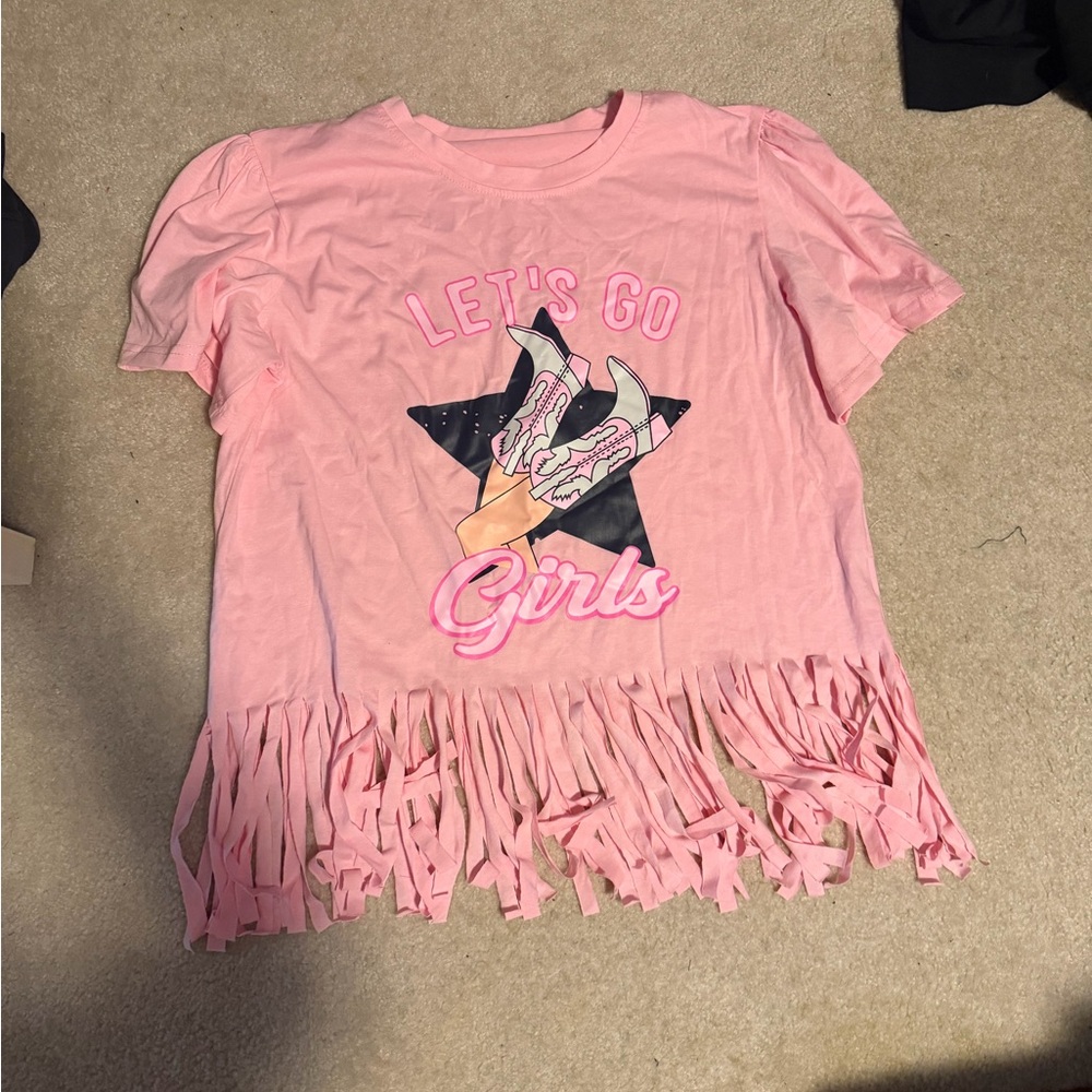 Pink Fringe Shirt